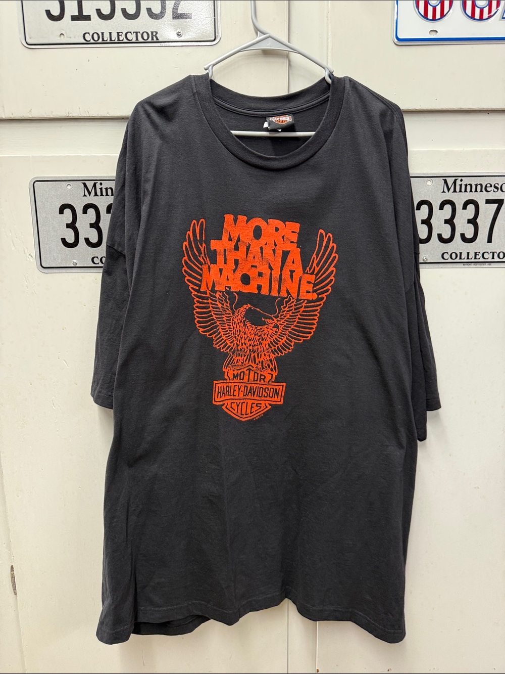 Harley-Davidson Black Long Sleeve Tee with Orange Eagle Graphic